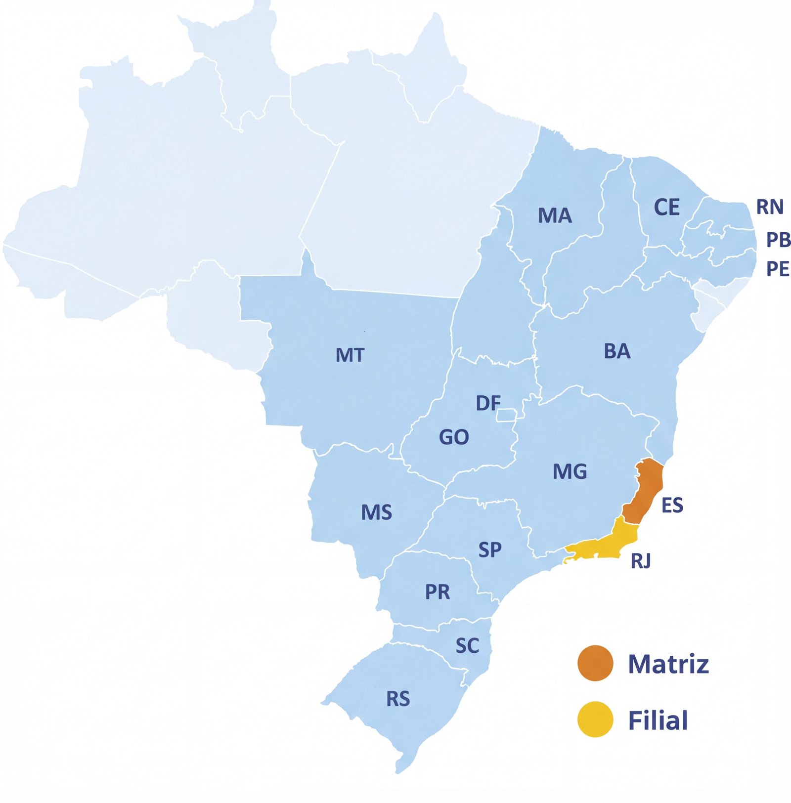 Mapa de Atuação Nacional